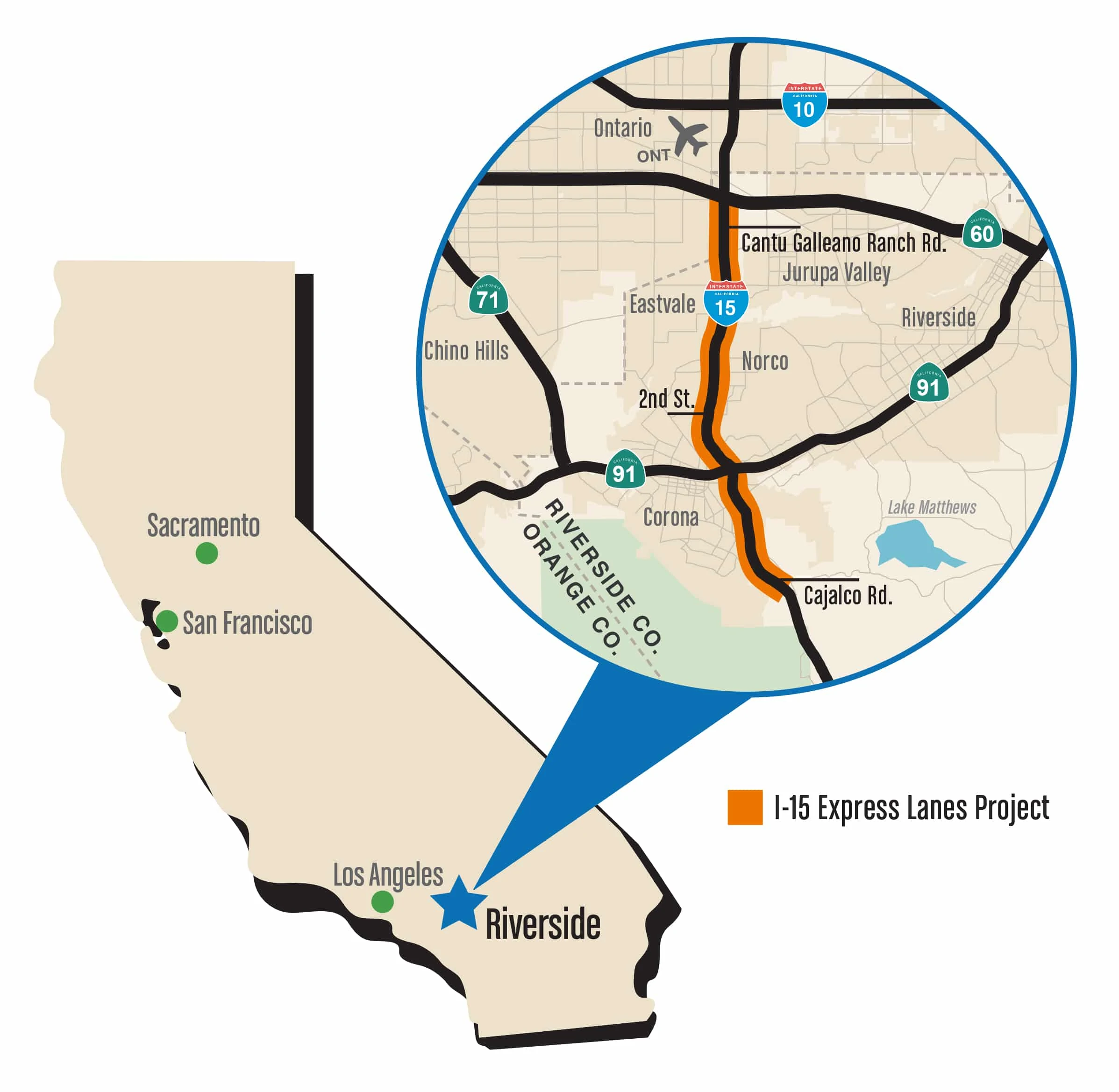 RCTC I-15 Express Lanes Project Map