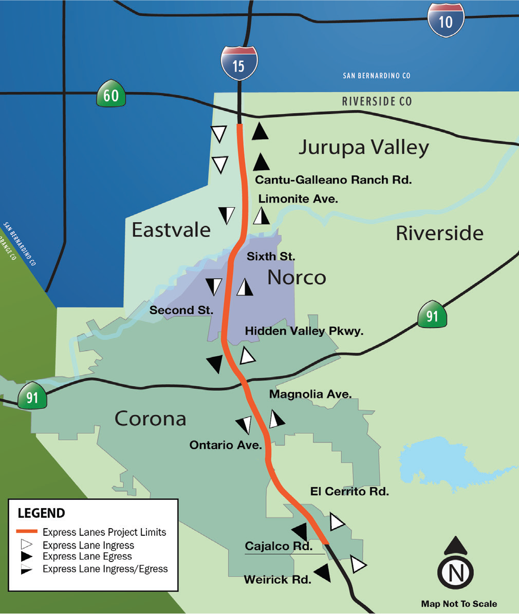 Mapa de 15 carriles expresos