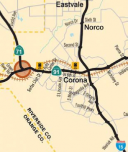 RCTC SR-71/91 Interchange Project Map Image