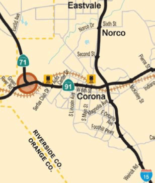 RCTC SR-71/91 Interchange Project Map Image