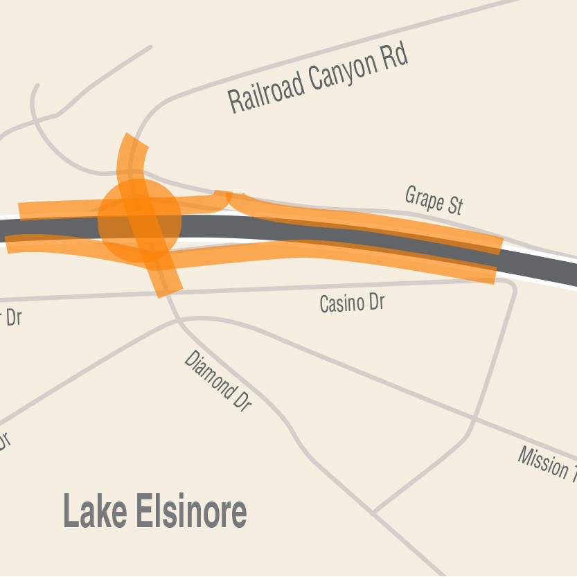 RCTC I15/Railroad Canyon Interchange Project Map Graphic