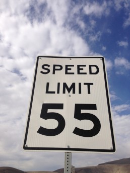 55 Mile per hour sign