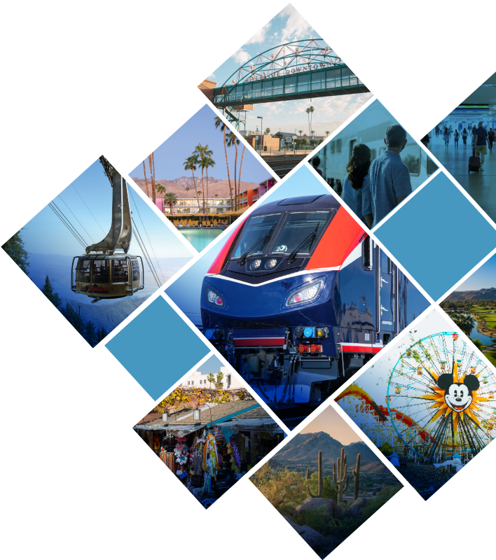 Collage of Coachella Valley Rail Project Landmarks