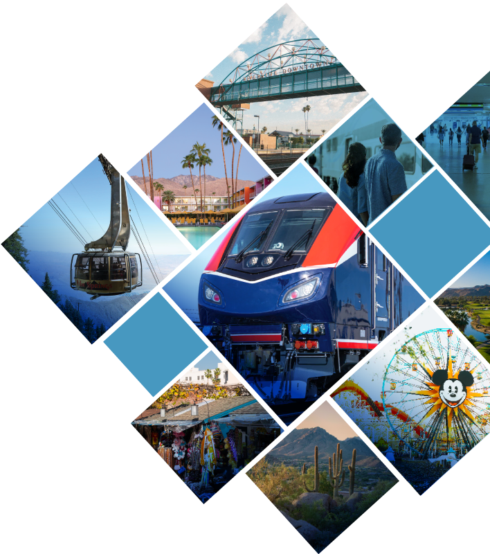 Collage of Coachella Valley Rail Project Landmarks